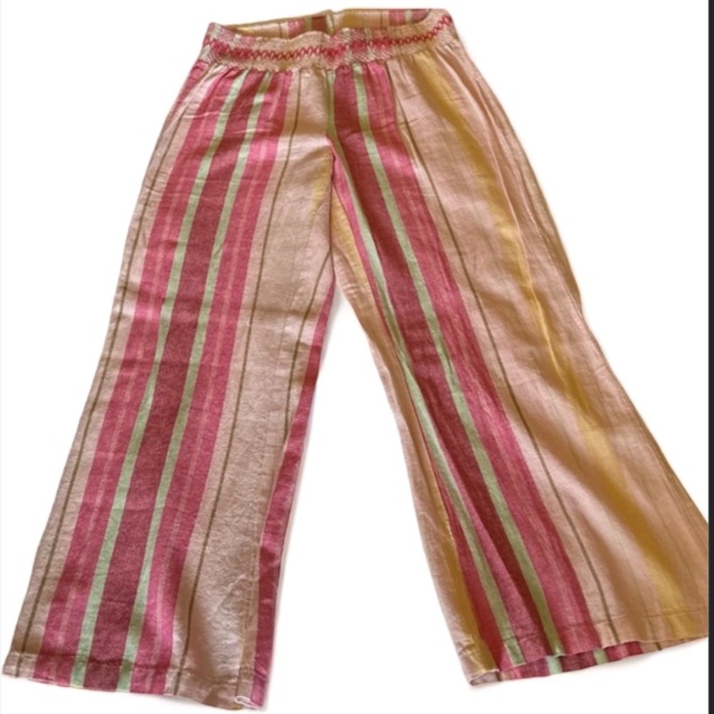 Indigo Rein Ladies Striped Multi Colored Wide Leg Pants Size XL NWOT